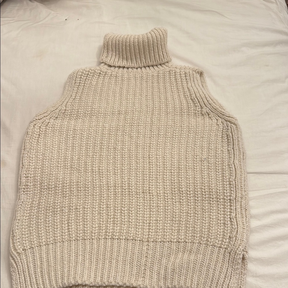 Cozy Cream Turtleneck Sweater Vest